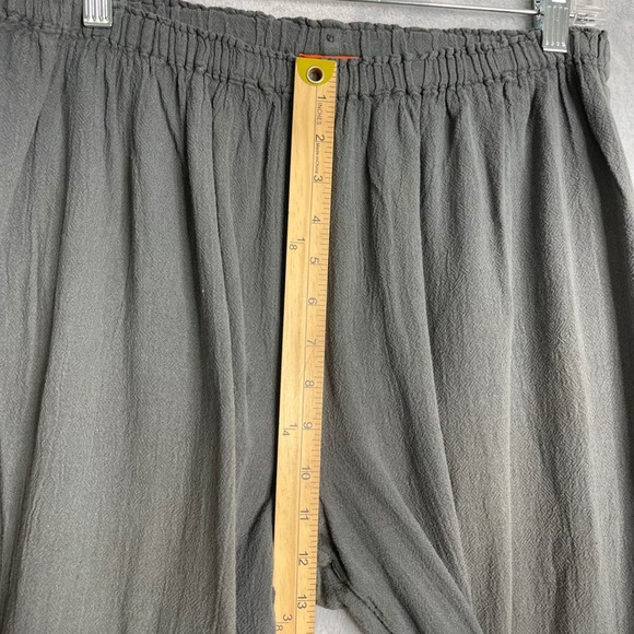 Oh My Gauze Sammy Pant Womens L/XL 2 Graphite Wide Leg Capri Cotton Lagenlook - Picture 6 of 9